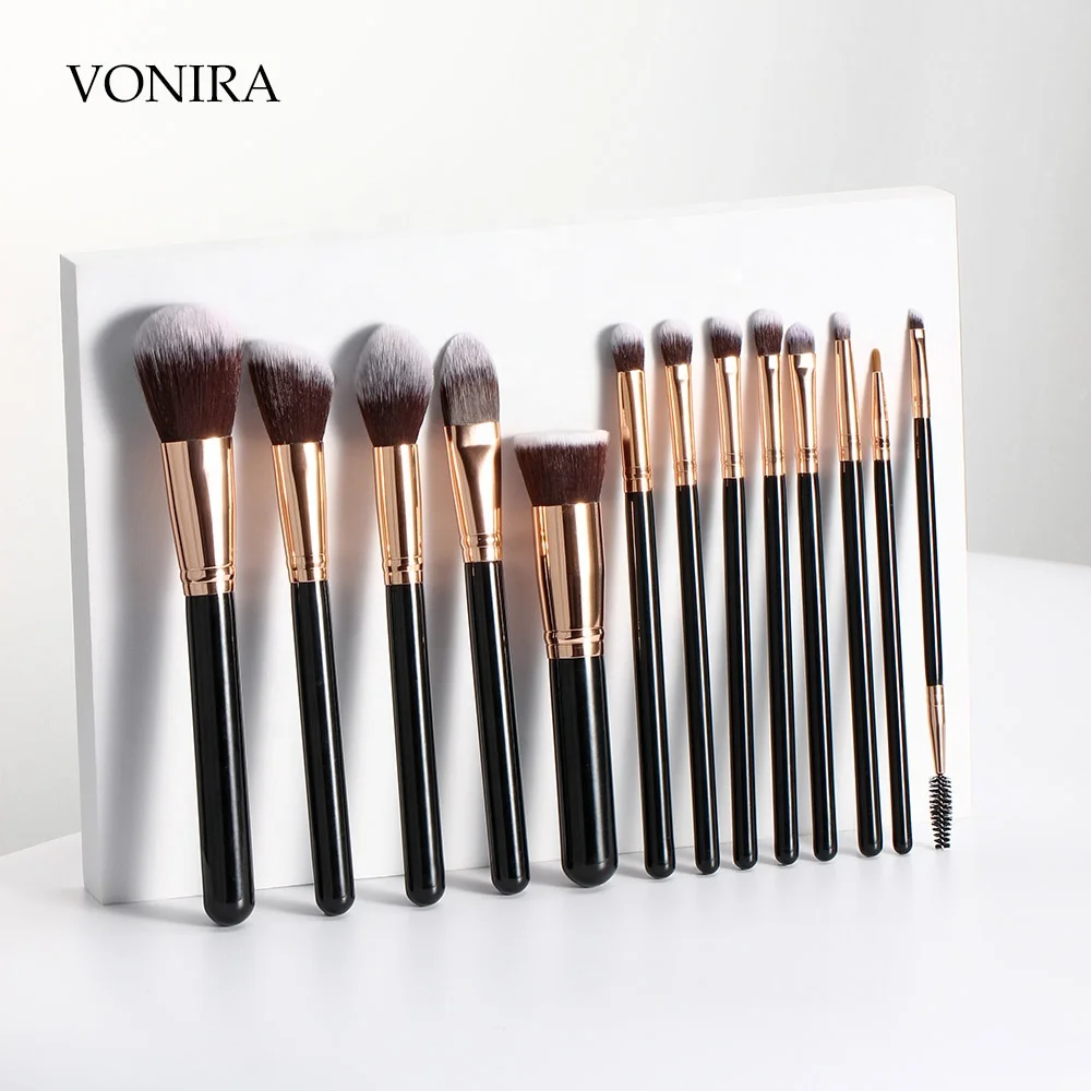 Buy Vonira Factory Cheap Affordable Professional Cosmetic Makeup Brushes Set Synthetic Eye Face Powder Foundation Brushes 13Pcs
