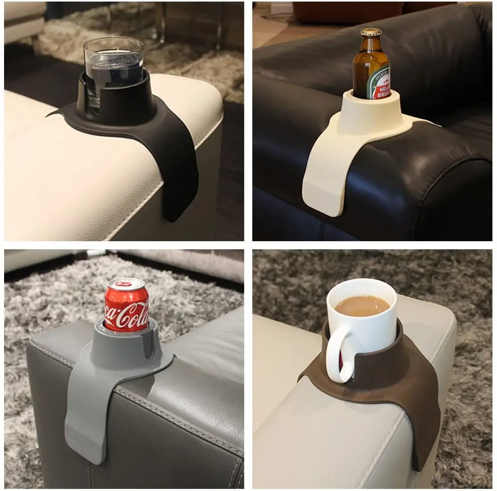 Spill Proof Sofa Cup Holder Food Grade Silicone Beverage Coffee Cup Holder For Sofa Recliner Armchair-Sofa cup holder tray