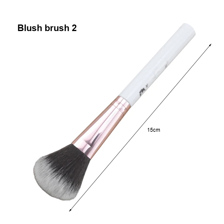 Single Nylon Hair Makeup Face Brush Angular Marble Highlight Plastic Handle Cosmetic Private Label Makeup Brush