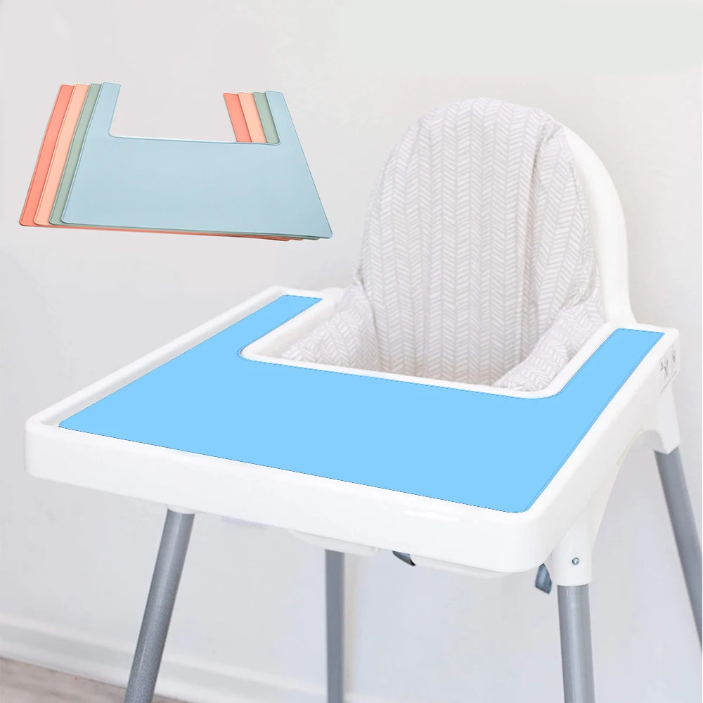 Hot Selling Waterproof Food Grade Baby Silicone High Chair Tray Placemats With Edge