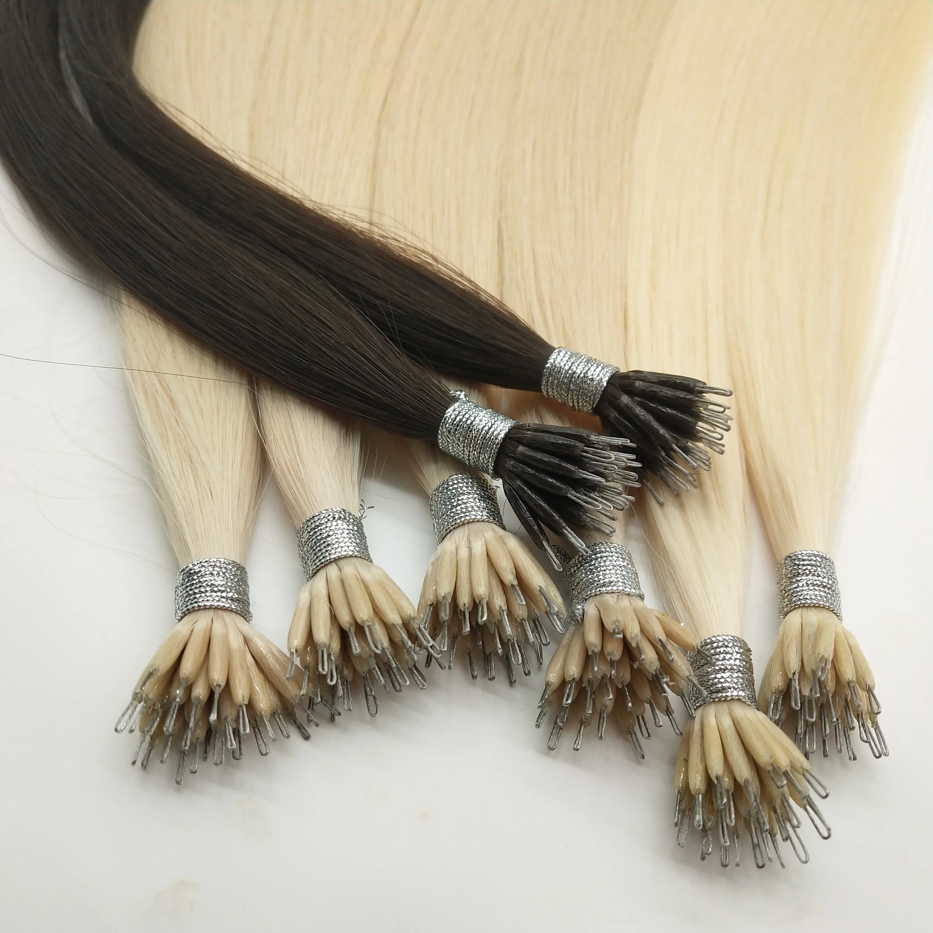 Natural Hair Extensions Russian Hair Nano Beads Human Hair Extension