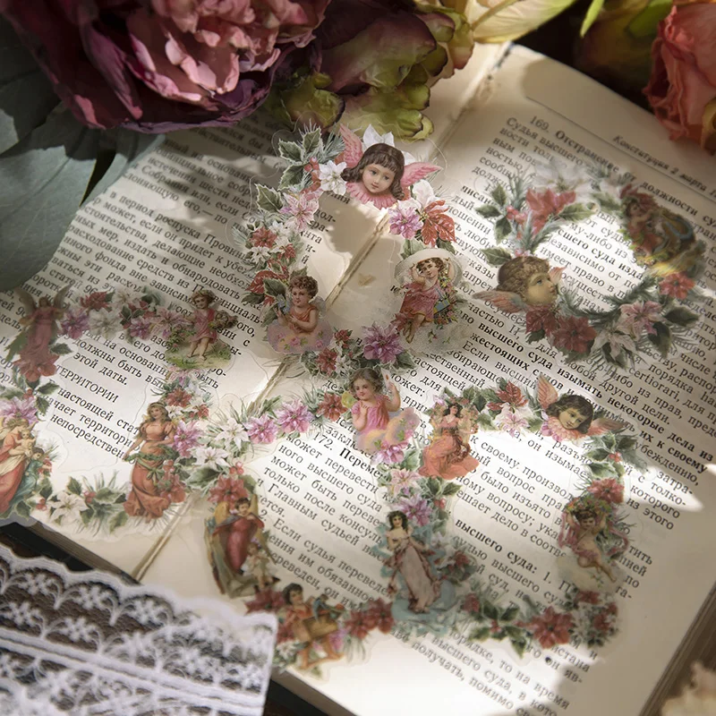 10Pcs Kawaii Decorative Stickers Senyu Angel Junk Journal Stationery Craft scrapbooking stickers