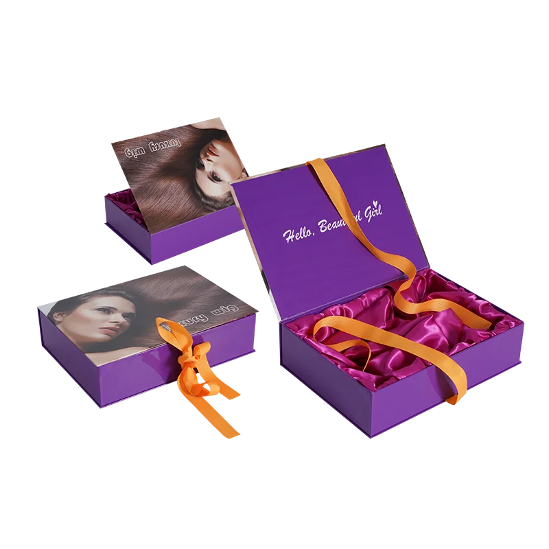 Free Sample Custom Luxury Private Label Human Hair Wig Paper Cardboard Boxes Bundle Extension Packaging For Accessories Gift Box