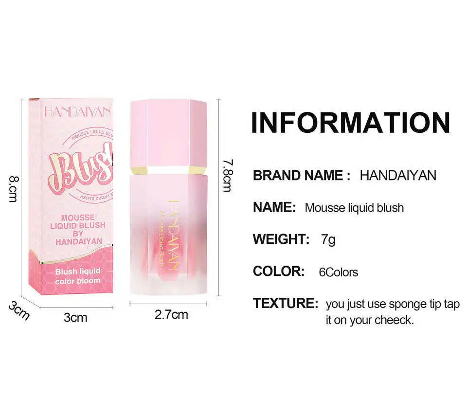 Hot Sale Liquid Cream Blush Lip Eye Cheek Long Lasting Tint Makeup Multiple Colors Waterproof Liquid Blush Makeup