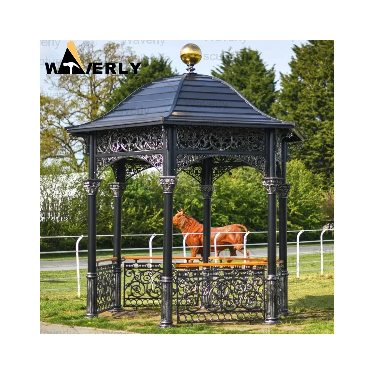 Custom Modern Garden Home Made Gazebo Design Pergola Free Standing Metal Antique Cast Iron Gazebo Gazebos For Sale