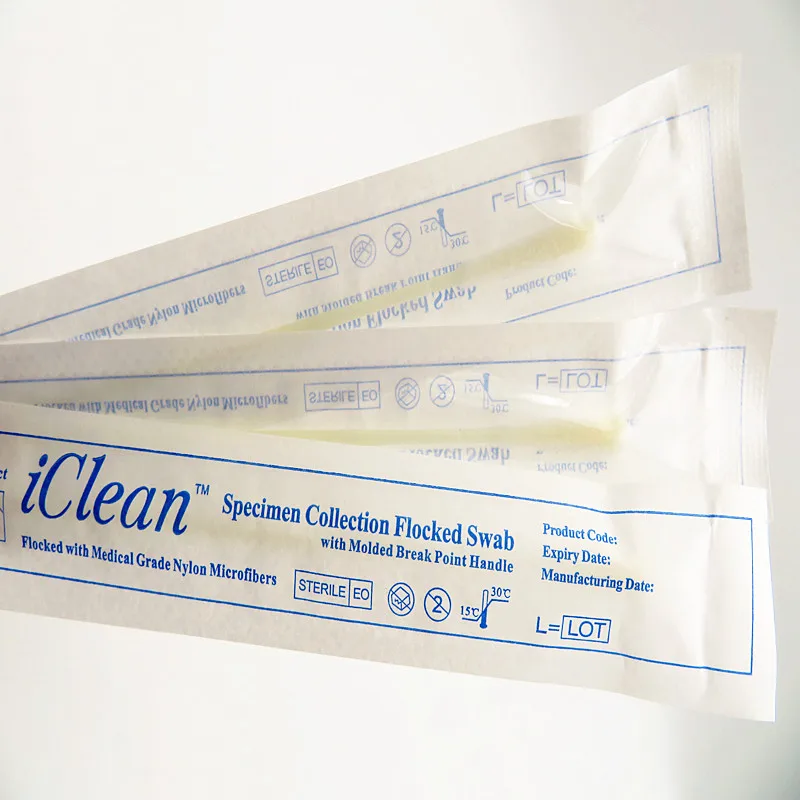 CM-FS913 sterile specimen collection nasopharyngeal nasal flocked swabs