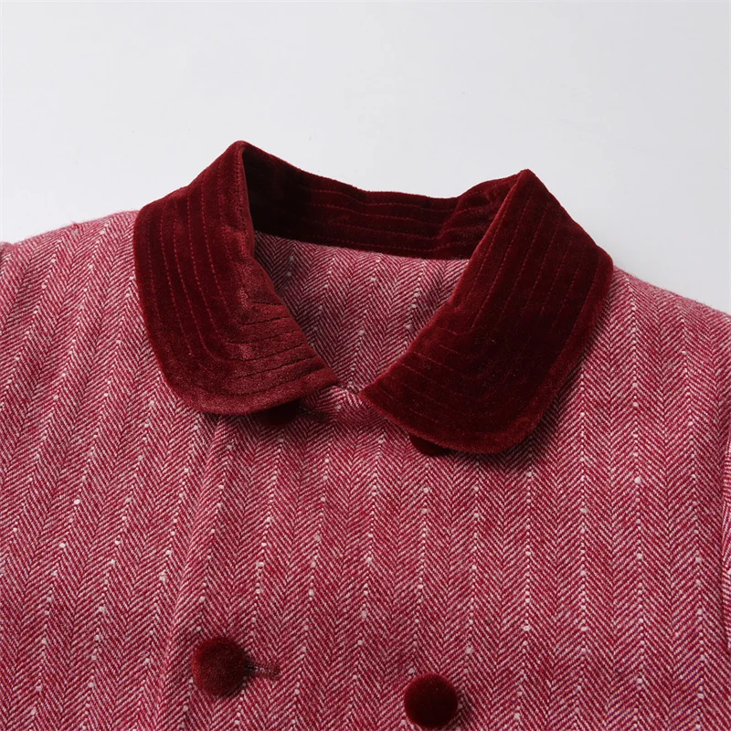 2024 Latest Brand Baby Girls Long Wool Coats Winter Children Pink Thick Blazers Wholesale Toddler Outwear Clothes