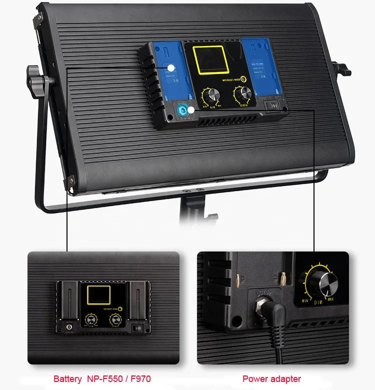 576 RGB Led Light with Remote Control 576 SMD LEDs CRI95/3200K-5600K/Brightness 0-100%/0-360 Adjustable Colors