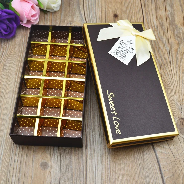 Factory direct sale chocolate chip cookie nut cardboard lid and base packaging gift box with insert divider