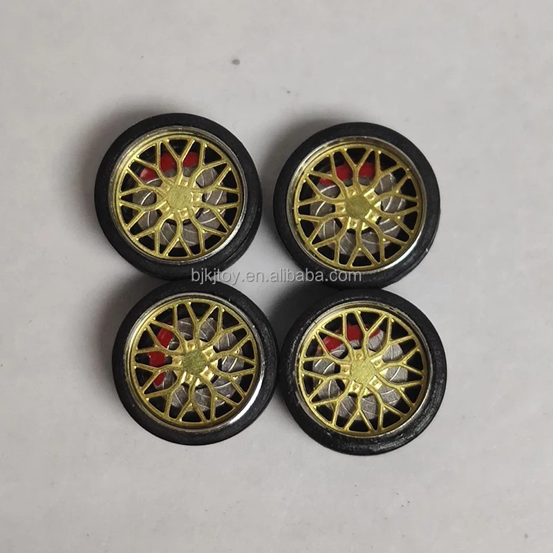 11mm Alloy Car Wheels Rubber Tires Offroad Wheel For 1:64 Mini Toy Car Model For HotWheel Matchbox