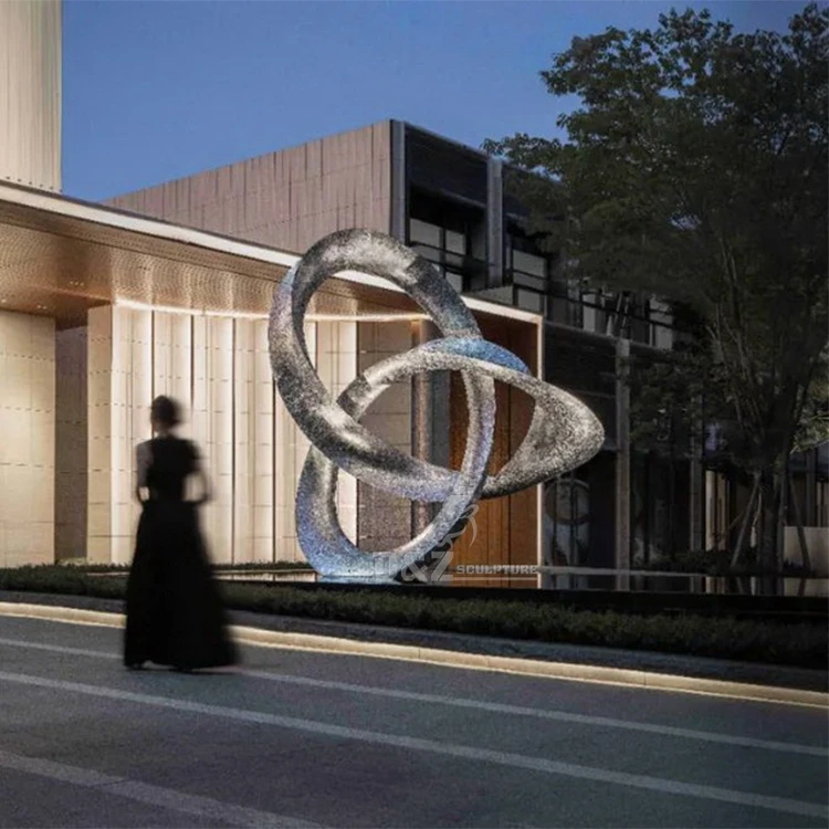 Stainless steel metal standing sculpture abstract landscape decoration