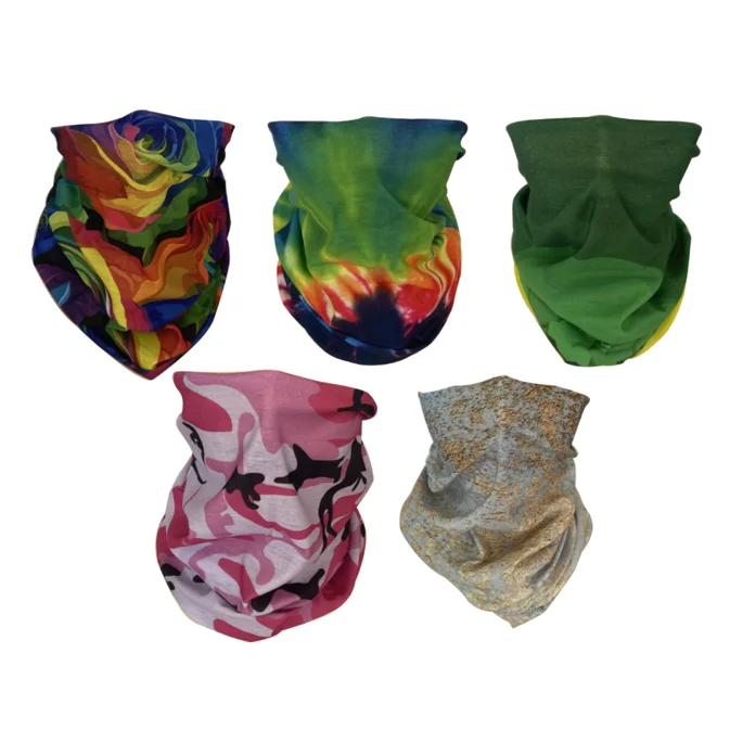 Customized multifunctional fishing Neck Gator Elastic Face neck gaiter seamless polyester Bandana snood with logo print