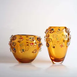 Handiwork hand made blown murano glass vase