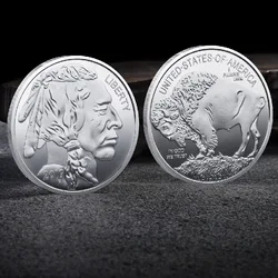 Customization 999 Fine Silver Bullion Round Buffalo Silver Plated Coin Metal Souvenir Liberty Coin