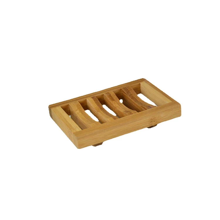 Soap Dish Wooden Tray Natural Bamboo Holder Storage Soap Environmental Rack Plate Box Container For Bathroom