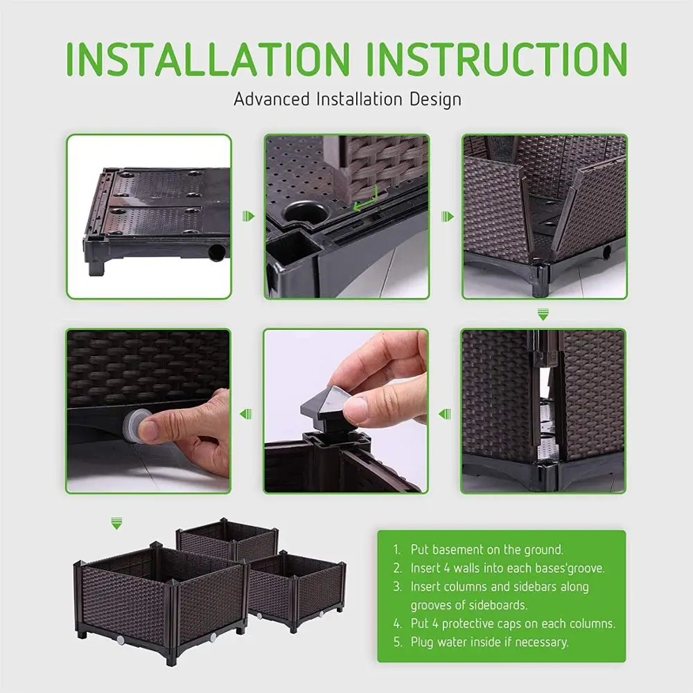 Raised Planter on Wheels Landscaping Flower Beds Above Ground Vegetable Planters