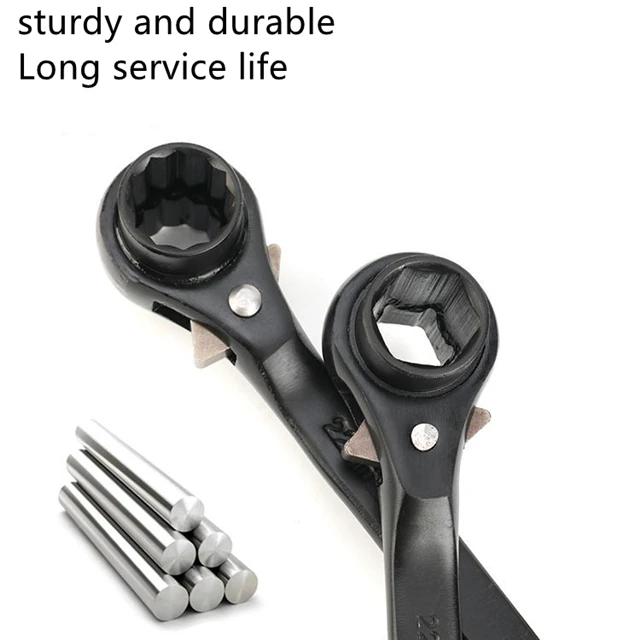 Chrome-plated sharp-tailed ratchet wrench quick dual-purpose ratchet socket wrench tool scaffolder wrench