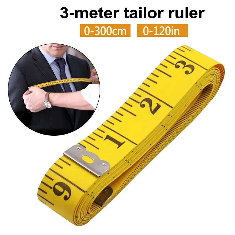 300cm 120in Body Measuring Ruler Sewing Tailor Tape Measure Mini Soft Flat Ruler Centimeter Meter Sewing Measuring Tape