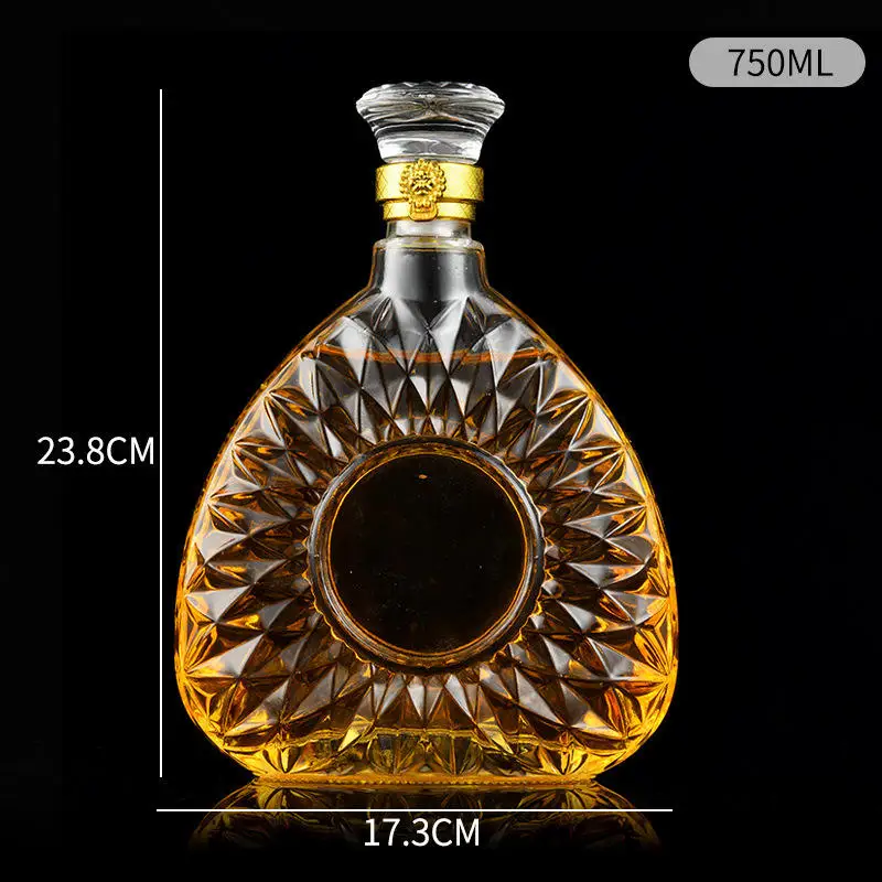 Wholesale Luxury 700 Ml Liquor Glass Bottle Empty Whiskey Glass Bottle