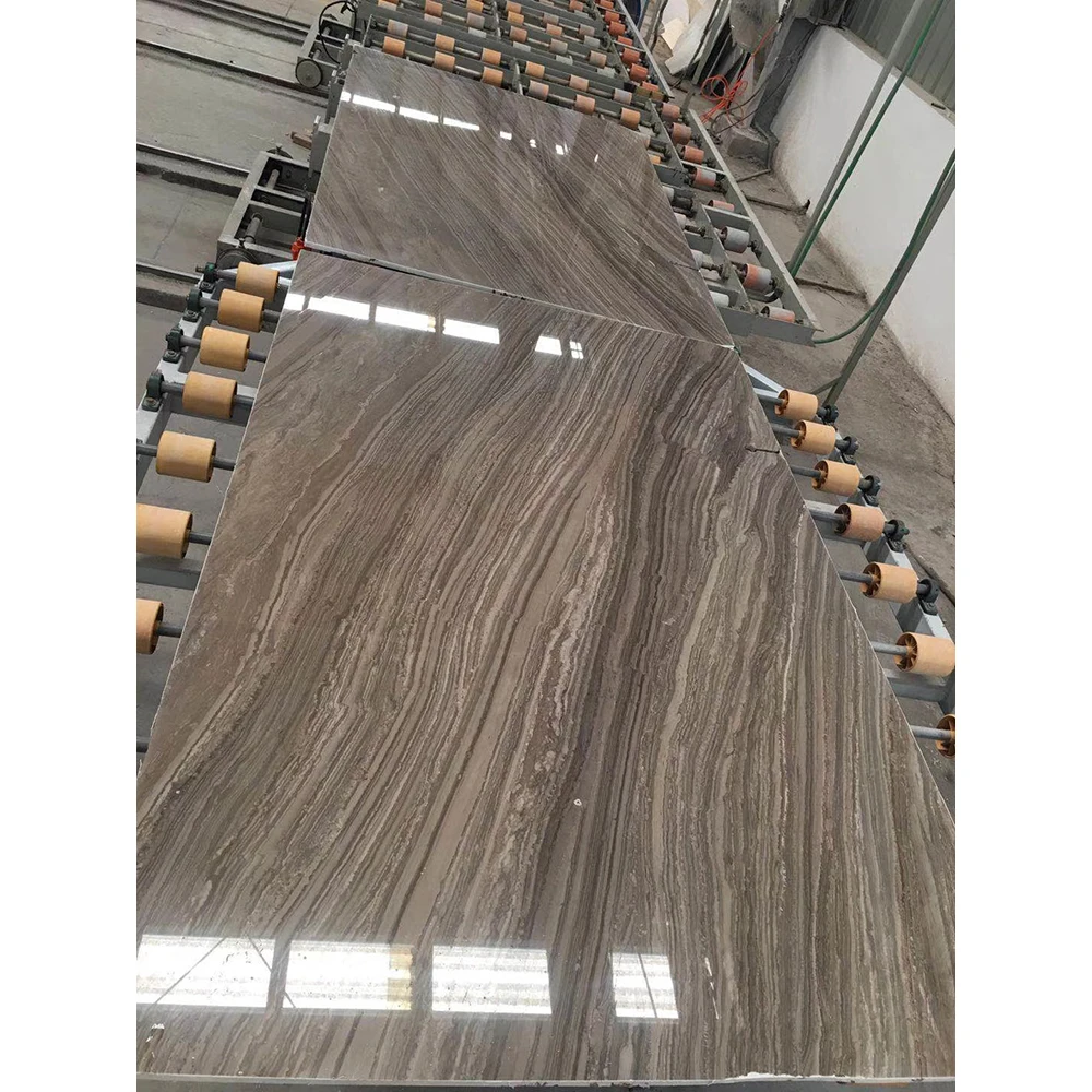 Bookmatched Kylin Wooden Antique brown wood grain marble stone slab & tile