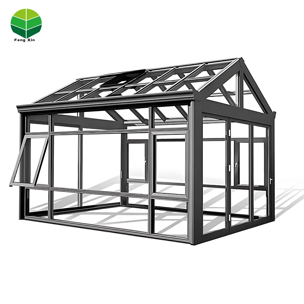 New zealand motorized aluminium winter garden 10X12 square meter feet windows sunroom glass houses