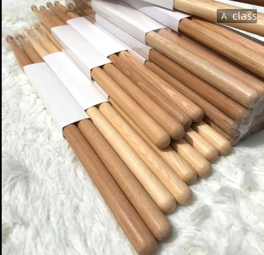 High Quality Maple 5A 7A 2B 5B Long Drumstick Hot Sale Custom Maple Birch Wooden Support Oem Drum Sticks