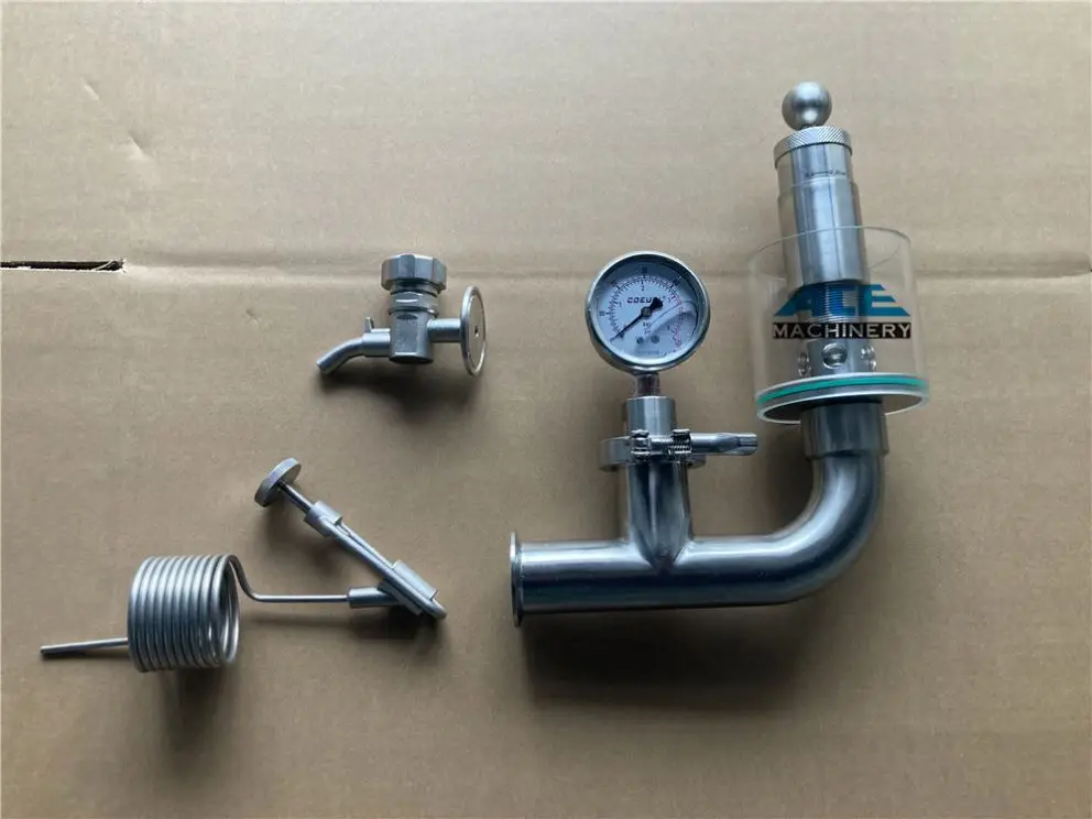 New Design Piping Connection Exhaust Control Beer Keg Regulating Valve With Pressure Gauge Beer Bong
