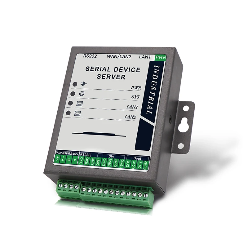 SERIALLINK RS232/RS485 to Ethernet Gateway with Dual Core 880MHZ CPU 2Gb RAM 2x1000M LAN ports 1x RS-232 1xRS485 Ports 4xDI,2xDO