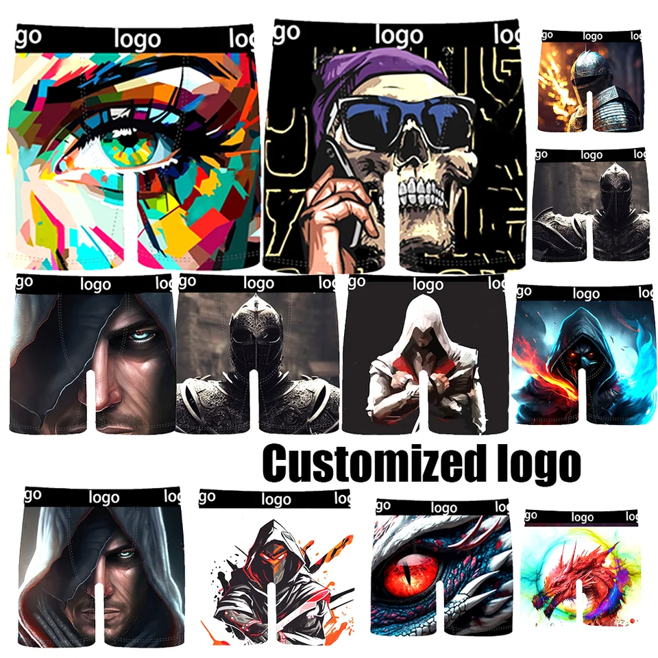 2022 Competitive Price Attractive Price New Type Brief Boxer Shorts Knight print Custom Underwear Mens