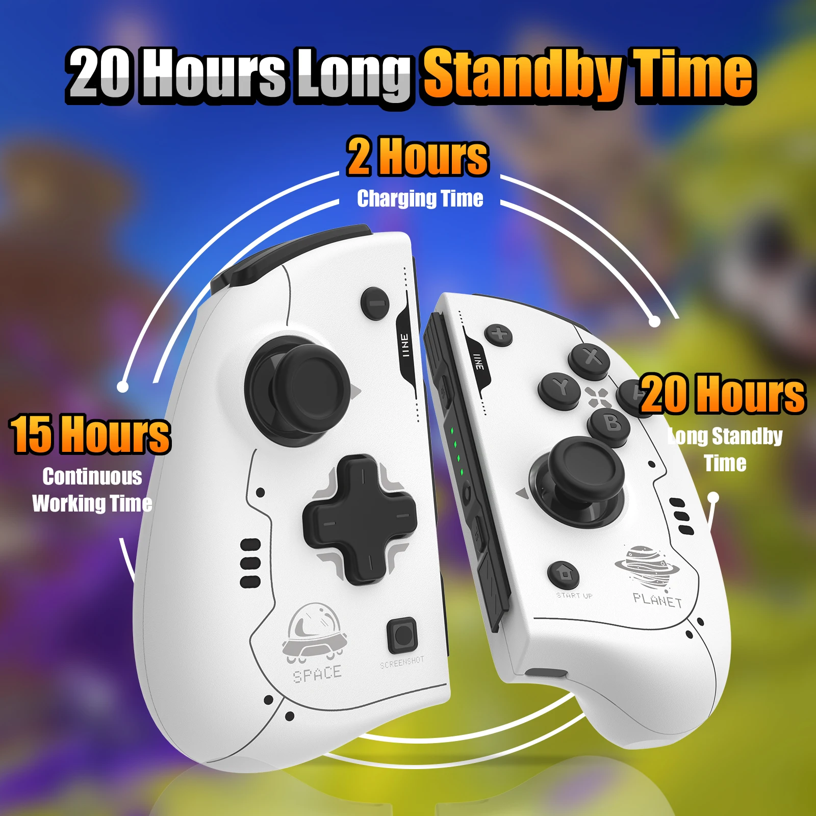 IINE Wireless Controller Elite Joypad For Nintendo Switch/OLED Replacement For Switch L/R Joypad With RGB Lights Auto Fire Macro