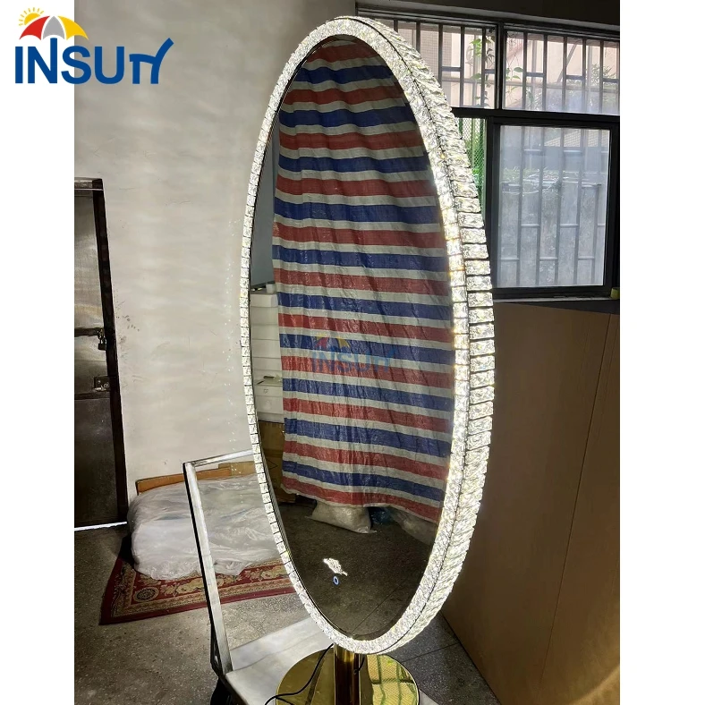 Hot Sale Hair Salon Styling Mirrors Barber Mirrors Station Crystal Standing Mirror For Sale