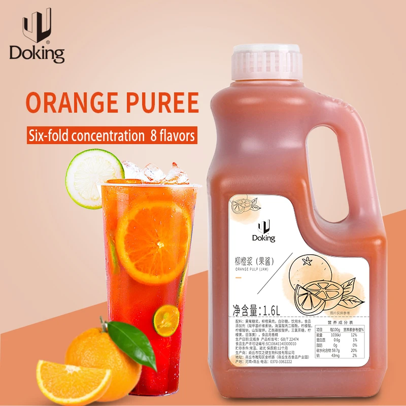Orange Concentrated Fruity Beverage Milk Tea Shop Raw Materials Special Orange Concentrate Syrup