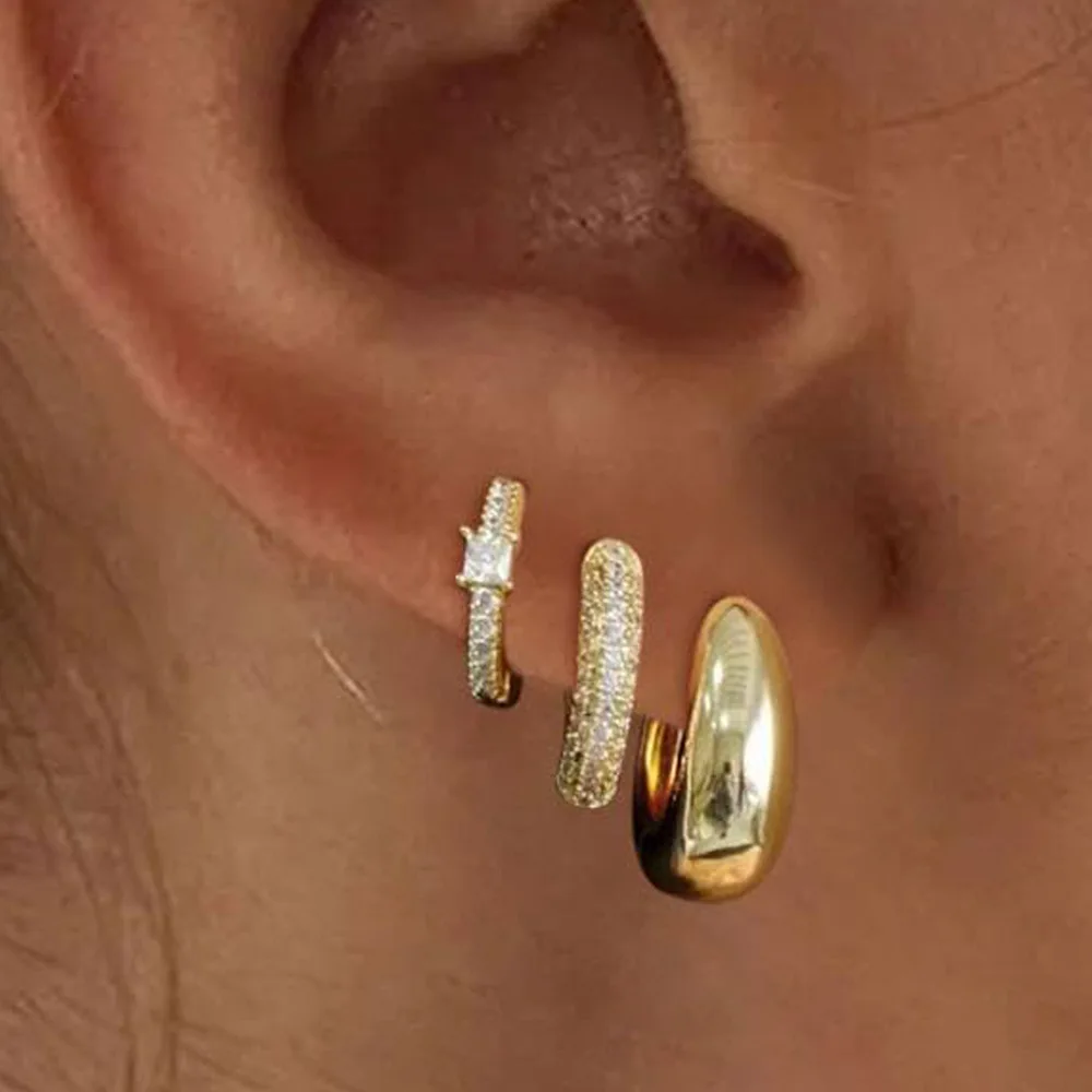 Dainty Elegant 14K Gold Plated Single Earring Set for Women Stylish Trendy Party Festival Casual jewelry Gift