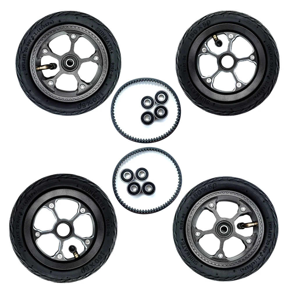 Flipsky Black 6' ATM Offroad Wheel 150x50mm Pneumatic Rubber All Terrain Mountain Wheels for skateboard/longboard/scooter
