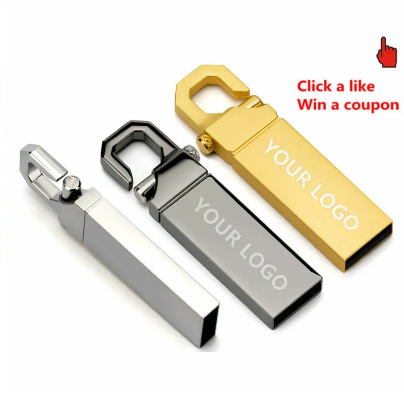 USB 2.0 флеш-накопитель с металлической пряжкой, 8 ГБ, 16 ГБ, 32 ГБ, 64 ГБ