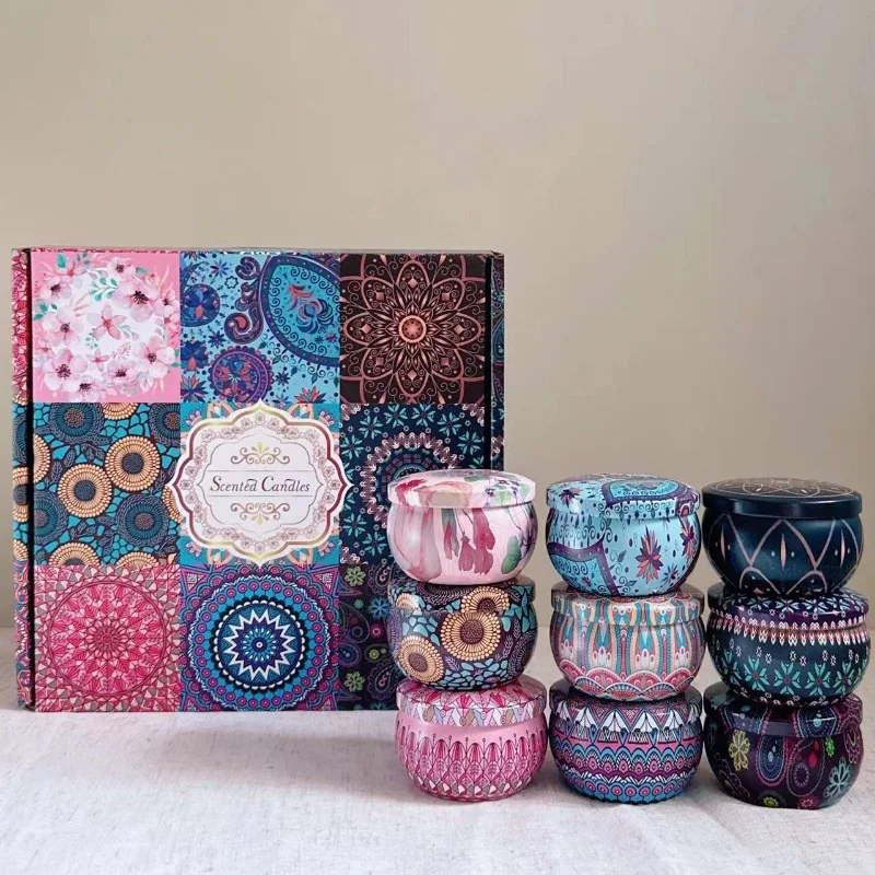 Beeman Soy Wax Candle Box Gift Set Tinplate Romantic Decoration Christmas Gift Home Decoration Scented Candle Set Luxury