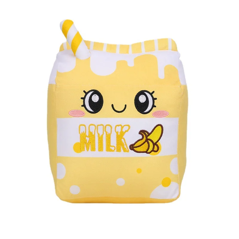 Milk Tea design plush toy pillow cute milk strawberry stuffed toy home pillow banana milk plush toy
