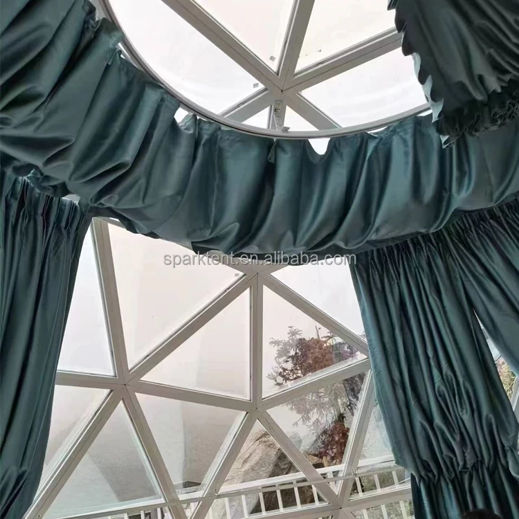 Wholesale Waterproof aluminum glass dome home, fiberglass mirror glass dome house for sale