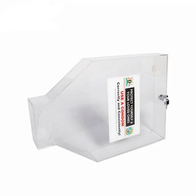 Custom Acrylic Display Condom Box Hanging Rack/Acrylic Wall Mounted Condom Dispenser Rack