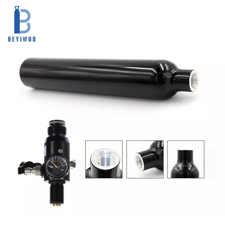 CE TPED UK RHO USA DOT 13ci Aluminum Paintball Cylinders with Black Regulator valves