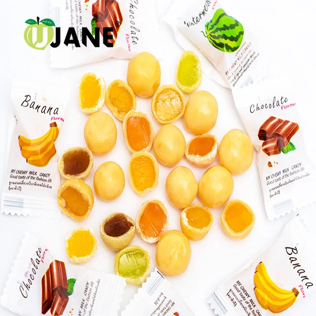 
Hot sale Fruity flavour chewy milk candy filling soft candy 