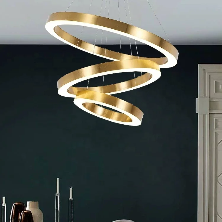 Mean Well DALI Dimmable LED Chandelier Modern Circle Pendant Lamp for Home Office Hotel Store Popular Lighting Design