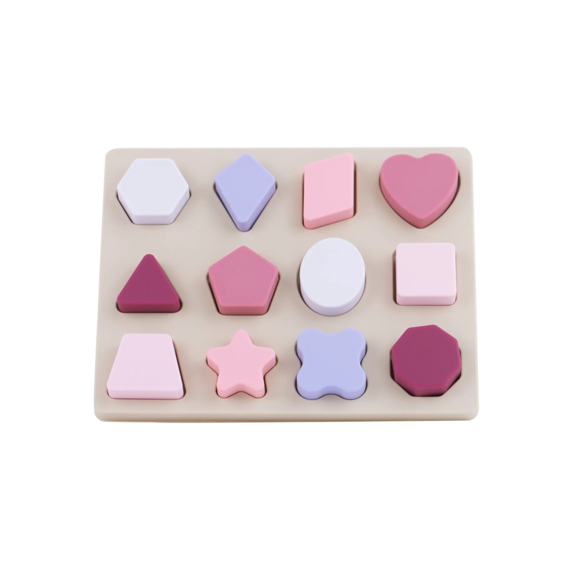 Wholesale Geometric Silicone Puzzle Toy Food Grade Silicone Kids Building Blocks  Baby Stacking Silicone Educational Toy