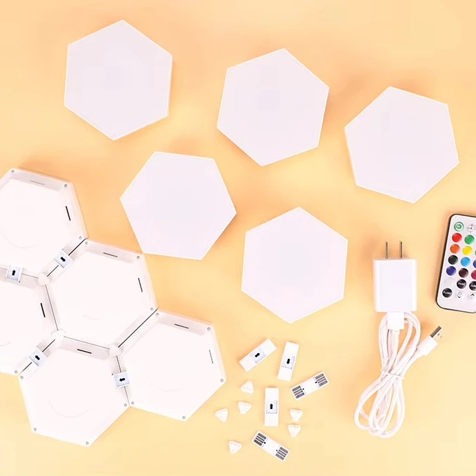 EDUsense Sound Activated Hexagon Light Electronics Smart Touch-sensitive Wall Activity Led Night Light Sensory Integration Toys