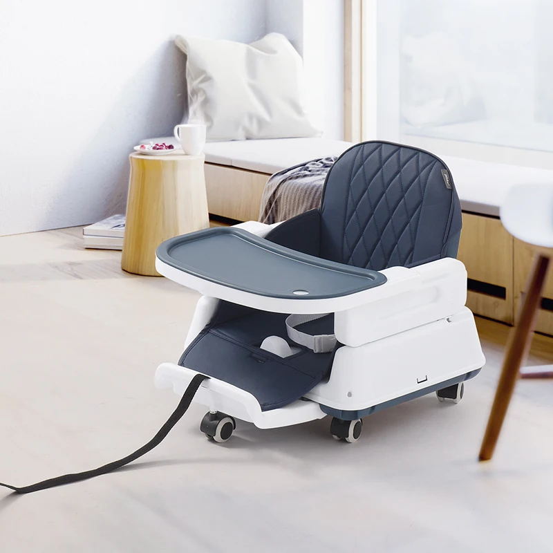 2022  plastic multifunction kids folding baby wheel child bouncer feeding high chair products highchair ride on car