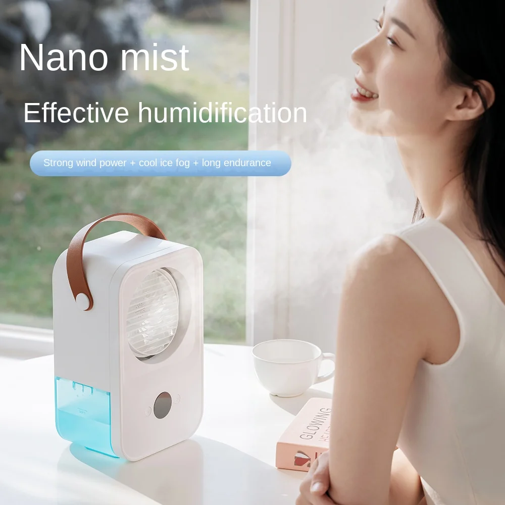 Suitable for Family Room Desk and Camping Portable Air Conditioning Fan with Fragrance Rechargeable Low Noise Personal Air Coole