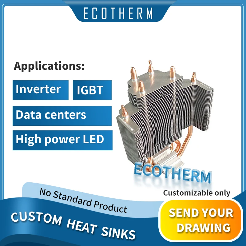 CNC Custom Aluminum Module Heat Sink Tube Absorbing Bearing Heatpipe aluminum CPU heatsink