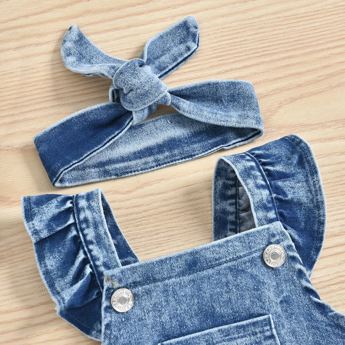 2023 new product Embroidery fabric denim girls clothing Baby Girl clothes Baby Rompers