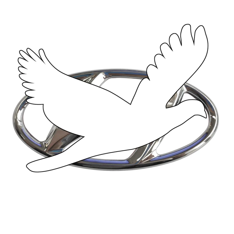 Car Back Emblem Silver Chrome 170*85MM Car Logo Emblem