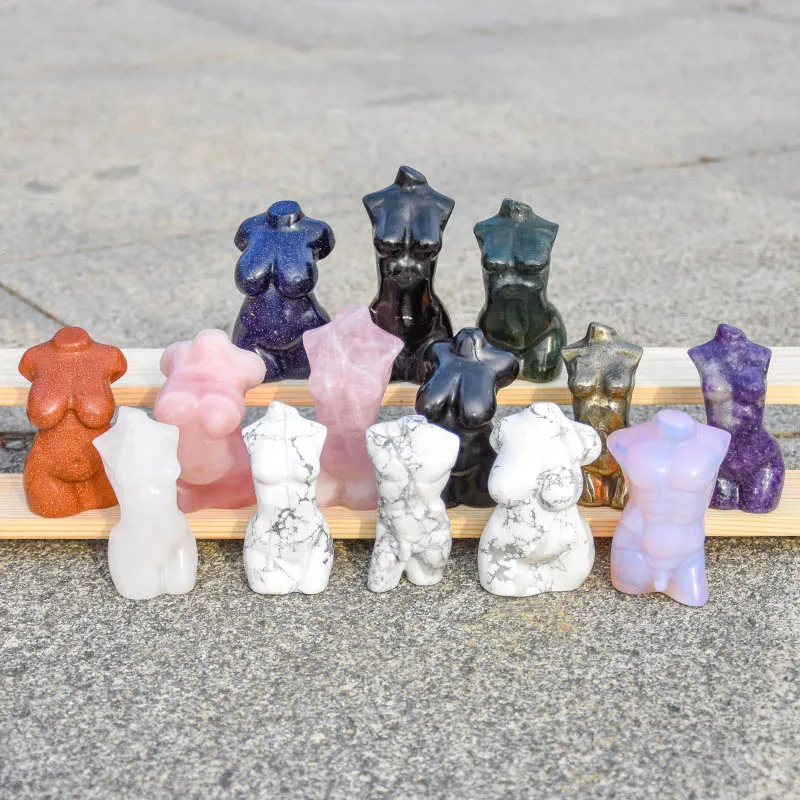 Sale High Quality Healing Crystal Figurine Carving Goddess Women Body Model Body